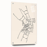 Large abstract wall art on acrylic glass depicting vibrant, multicolored brush strokes, ideal for dining room ambiance.