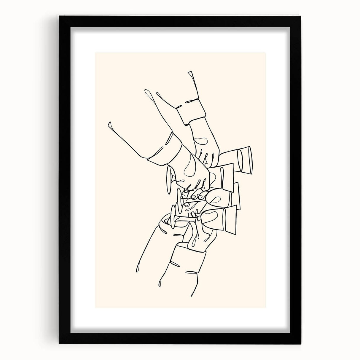 Extra large abstract art print featuring vibrant, colorful textures on a framed black mat, ideal for living room decor.