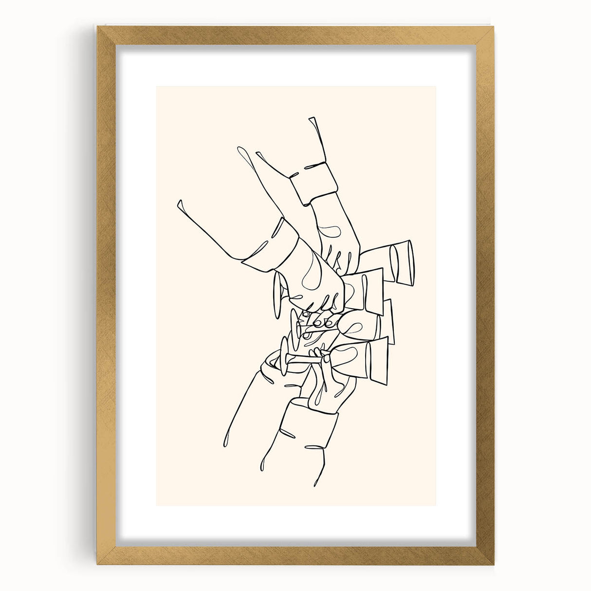 Extra large abstract art print featuring textured swirls in earthy tones, framed in gold, ideal for living room decor.