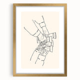 Extra large abstract art print featuring textured swirls in earthy tones, framed in gold, ideal for living room decor.