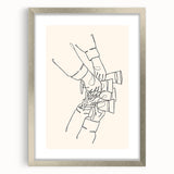 Textured abstract art print in muted earth tones on a framed canvas, suitable for enhancing bedroom ambiance.