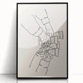 Large abstract wall art featuring mid-century modernist design in black and white tones, acrylic framed.