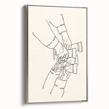 Landscape art painting of colorful vintage food and drinks poster on black background, framed canvas.