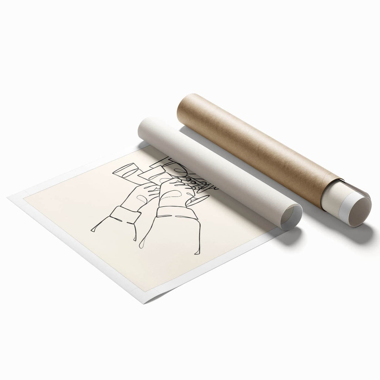 Extra large rolled canvas print featuring a detailed floral design in soft pastel colors.