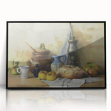 Large abstract wall art featuring a variety of fruits in bold colors on a black acrylic print.