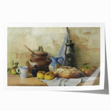 Rolled print of vibrant floral art featuring assorted fruits, ideal for art wall dining room decor.