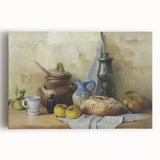 Black and white large art on canvas depicting assorted fruits, ideal for kitchen wall art.