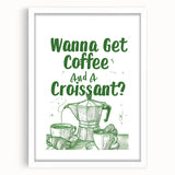 Abstract art print featuring swirling blue and white patterns on a framed canvas, suitable for dining room or bedroom decor.