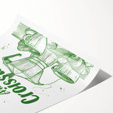 Extra large wall art print featuring line art flowers in black on white, ideal for large living room decor.