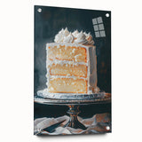 Acrylic glass print of assorted pastries in pastel shades, suitable for kitchen or dining room decor.