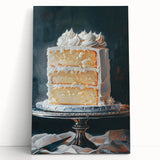 Black and white photo of assorted pastries on a stretched canvas, ideal for kitchen wall art.