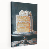 Large canvas print of assorted pastries in pastel shades, ideal for kitchen wall art.