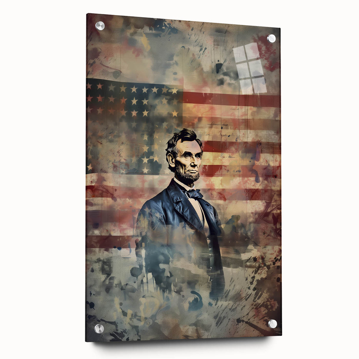 Abraham Lincoln & American Flag - USA Wall Art for Independence Day