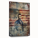 Abraham Lincoln & American Flag - USA Wall Art for Independence Day