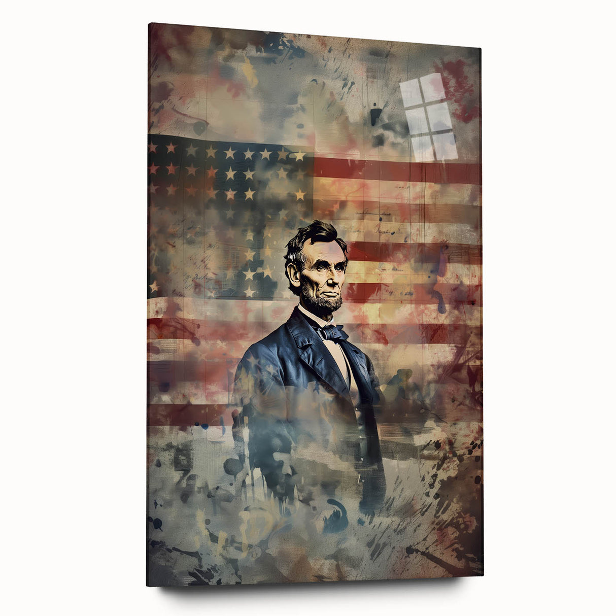 Abraham Lincoln & American Flag - USA Wall Art for Independence Day