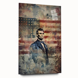 Abraham Lincoln & American Flag - USA Wall Art for Independence Day