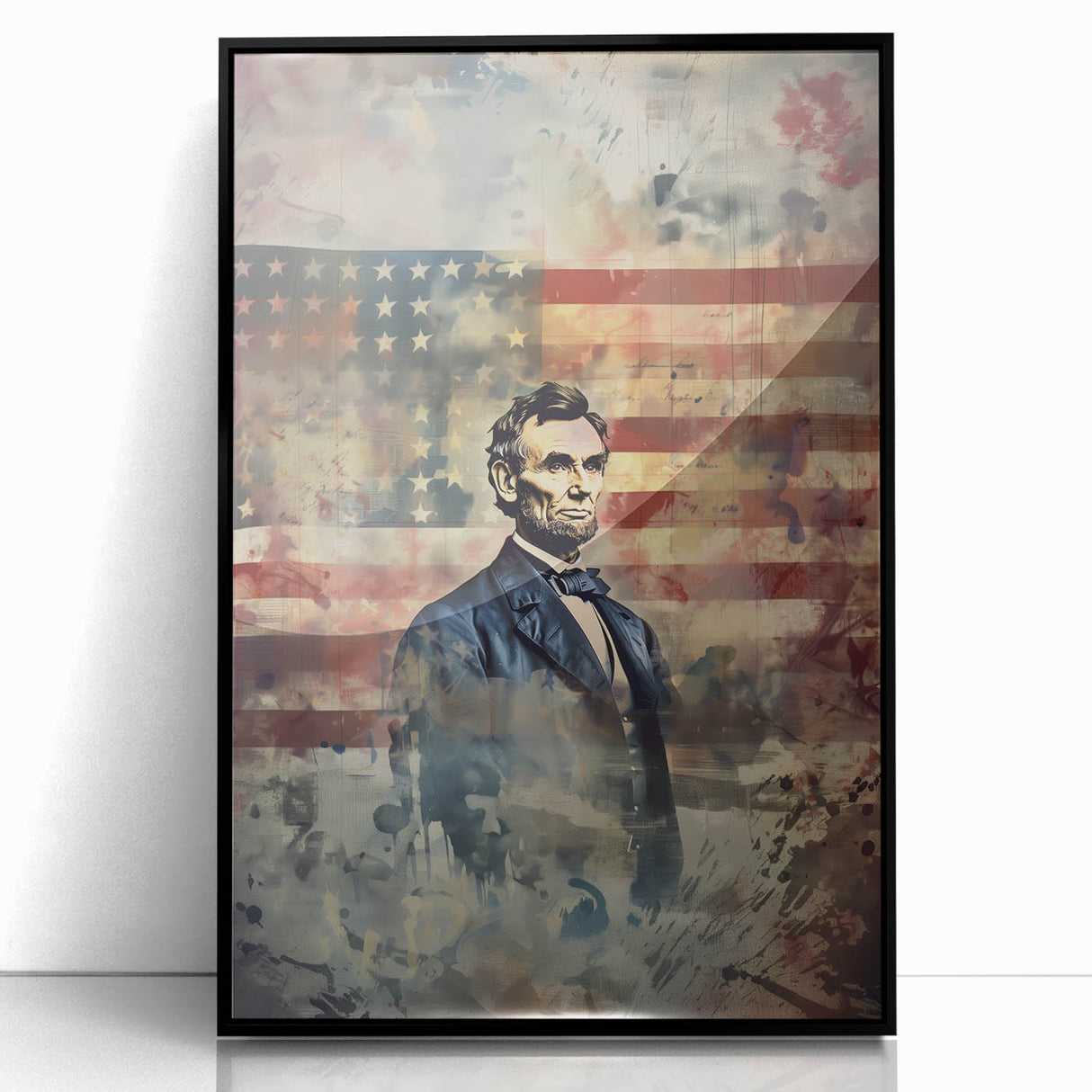 Abraham Lincoln & American Flag - USA Wall Art for Independence Day