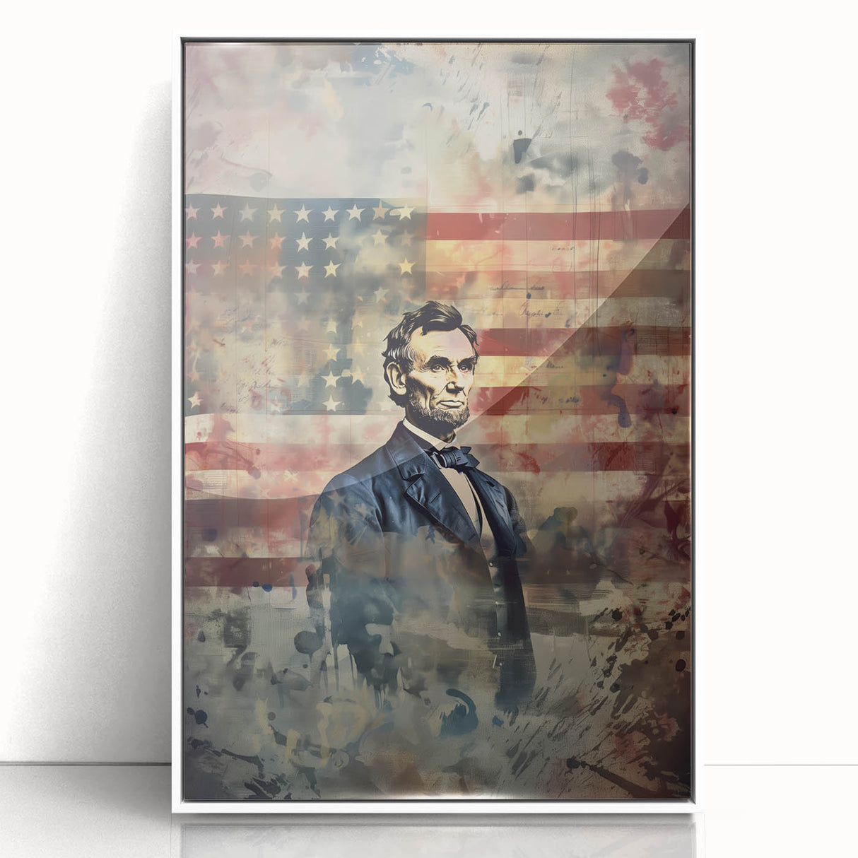 Abraham Lincoln & American Flag - USA Wall Art for Independence Day