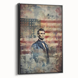 Abraham Lincoln & American Flag - USA Wall Art for Independence Day