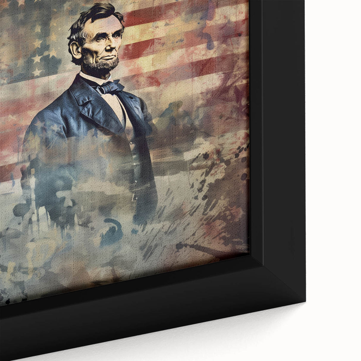 Abraham Lincoln & American Flag - USA Wall Art for Independence Day