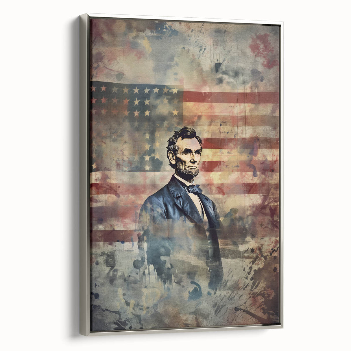 Abraham Lincoln & American Flag - USA Wall Art for Independence Day