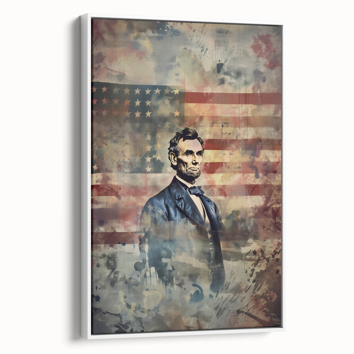 Abraham Lincoln & American Flag - USA Wall Art for Independence Day