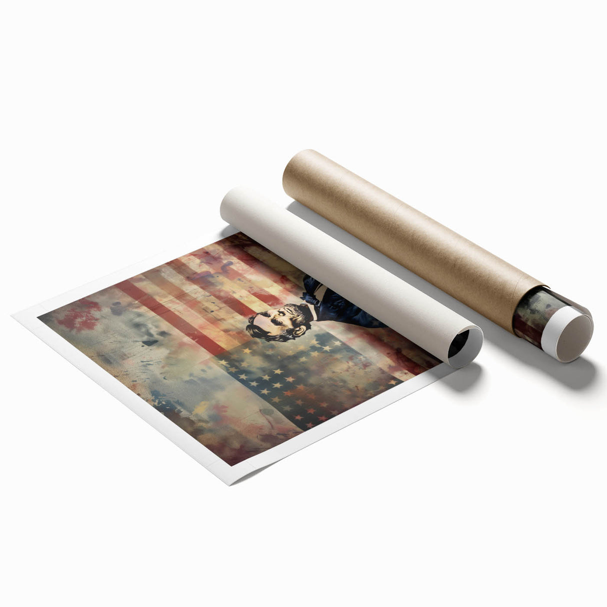 Abraham Lincoln & American Flag - USA Wall Art for Independence Day