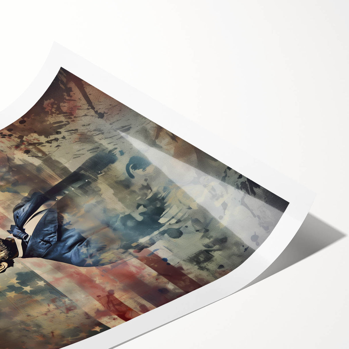 Abraham Lincoln & American Flag - USA Wall Art for Independence Day