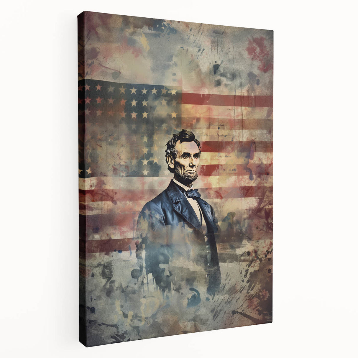 Abraham Lincoln & American Flag - USA Wall Art for Independence Day