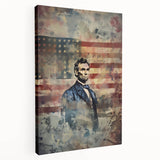 Abraham Lincoln & American Flag - USA Wall Art for Independence Day