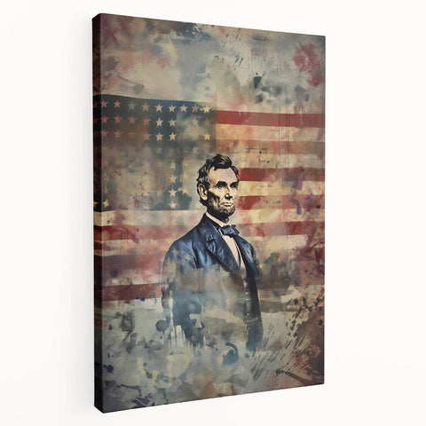 Abraham Lincoln & American Flag - USA Wall Art for Independence Day