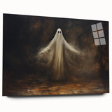 Haunted Ghost Halloween Wall Art - Spooky Gothic Oil Painting