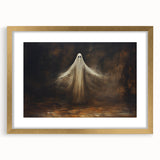 Haunted Ghost Halloween Wall Art - Spooky Gothic Oil Painting