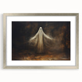 Haunted Ghost Halloween Wall Art - Spooky Gothic Oil Painting