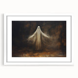 Haunted Ghost Halloween Wall Art - Spooky Gothic Oil Painting