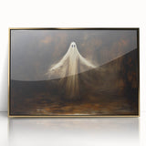 Haunted Ghost Halloween Wall Art - Spooky Gothic Oil Painting