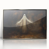 Haunted Ghost Halloween Wall Art - Spooky Gothic Oil Painting