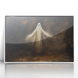 Haunted Ghost Halloween Wall Art - Spooky Gothic Oil Painting