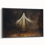 Haunted Ghost Halloween Wall Art - Spooky Gothic Oil Painting