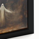 Haunted Ghost Halloween Wall Art - Spooky Gothic Oil Painting