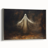 Haunted Ghost Halloween Wall Art - Spooky Gothic Oil Painting