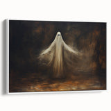 Haunted Ghost Halloween Wall Art - Spooky Gothic Oil Painting