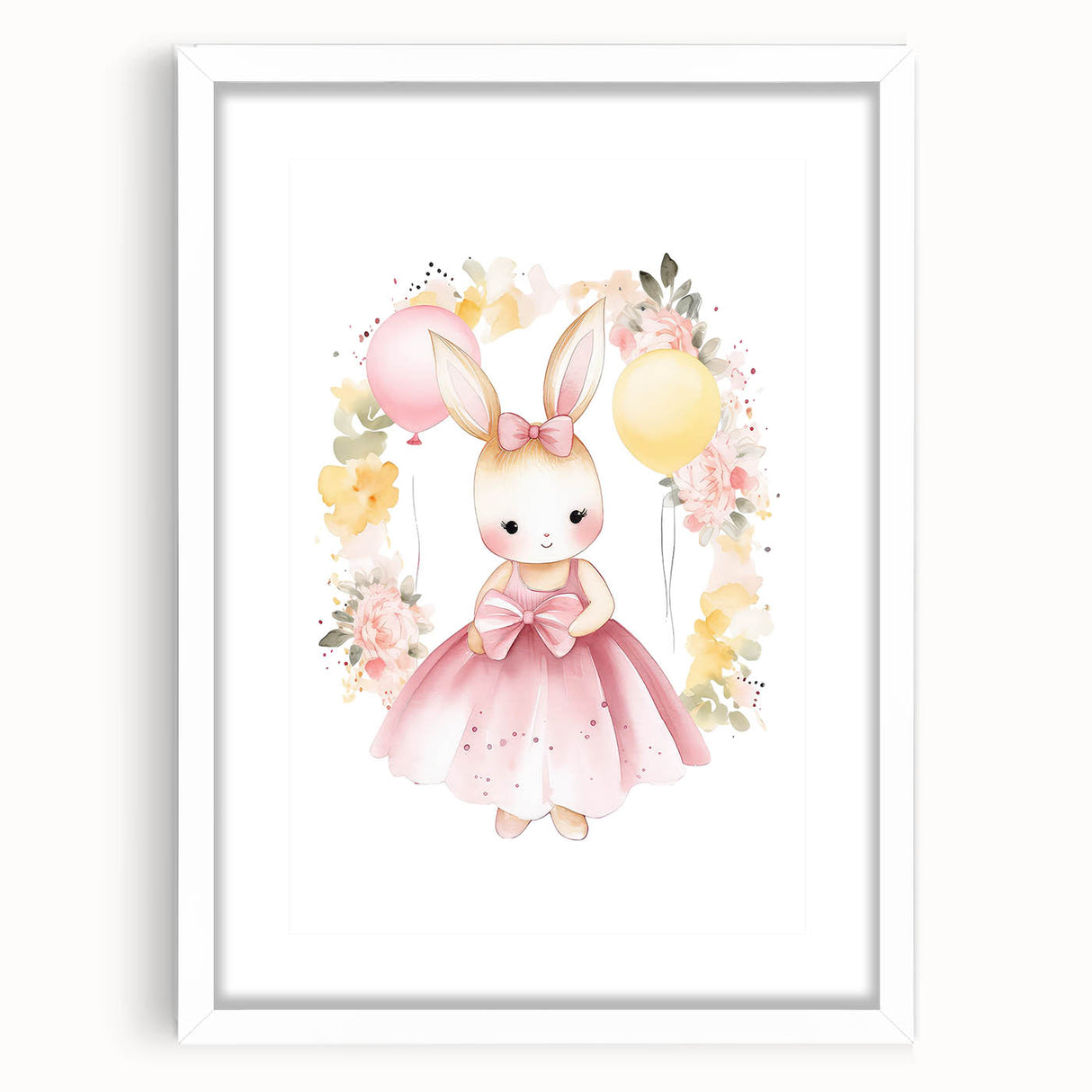 Princess Bunny Girls Room Wall Art – Nursery Print