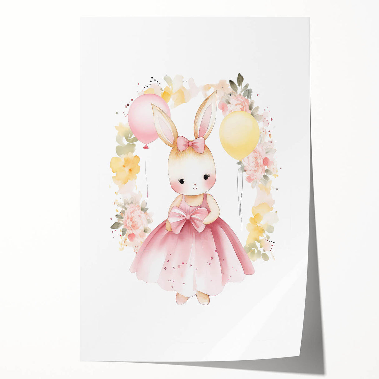 Princess Bunny Girls Room Wall Art – Nursery Print