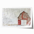 Barn wall art print showcasing a vibrant landscape scene with rich colors and intricate details, rolled up for easy shipping and display. Perfect for rustic home decor enthusiasts.