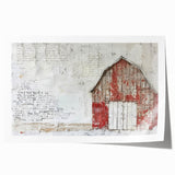 Barn wall art print showcasing a vibrant landscape scene with rich colors and intricate details, rolled up for easy shipping and display. Perfect for rustic home decor enthusiasts.