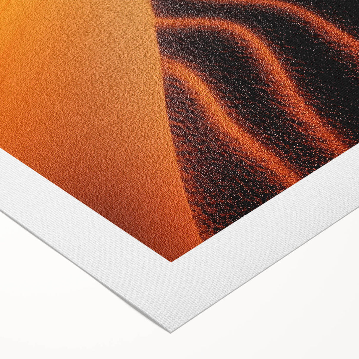 Rolled canvas showcasing a serene landscape of golden sand dunes under a vibrant blue sky, ideal for home decor or art enthusiasts, securely packaged for delivery.