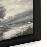 Close-up of a framed canvas showcasing a vibrant landscape design with rich colors and intricate textures, ideal for enhancing home decor.