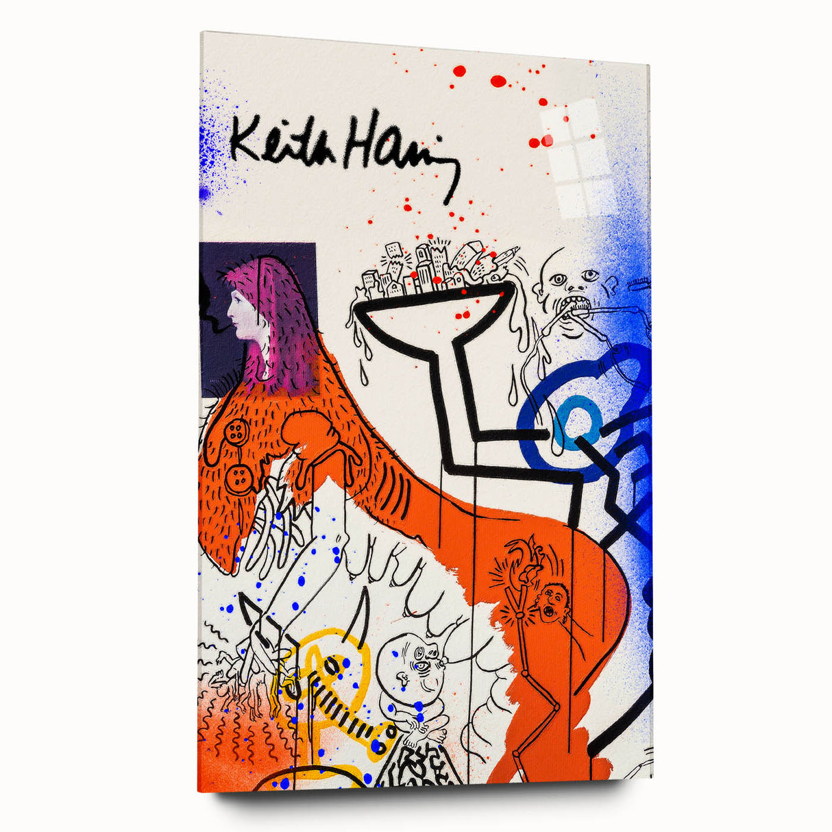 Retro Vibes Pop Art Wall Art – Bold Orange, Blue, and Purple Canvas