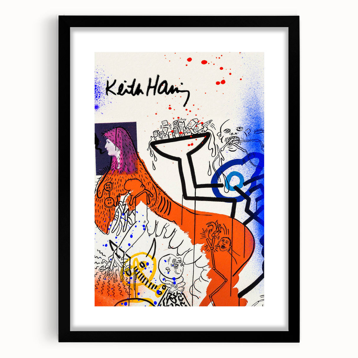 Retro Vibes Pop Art Wall Art – Bold Orange, Blue, and Purple Canvas